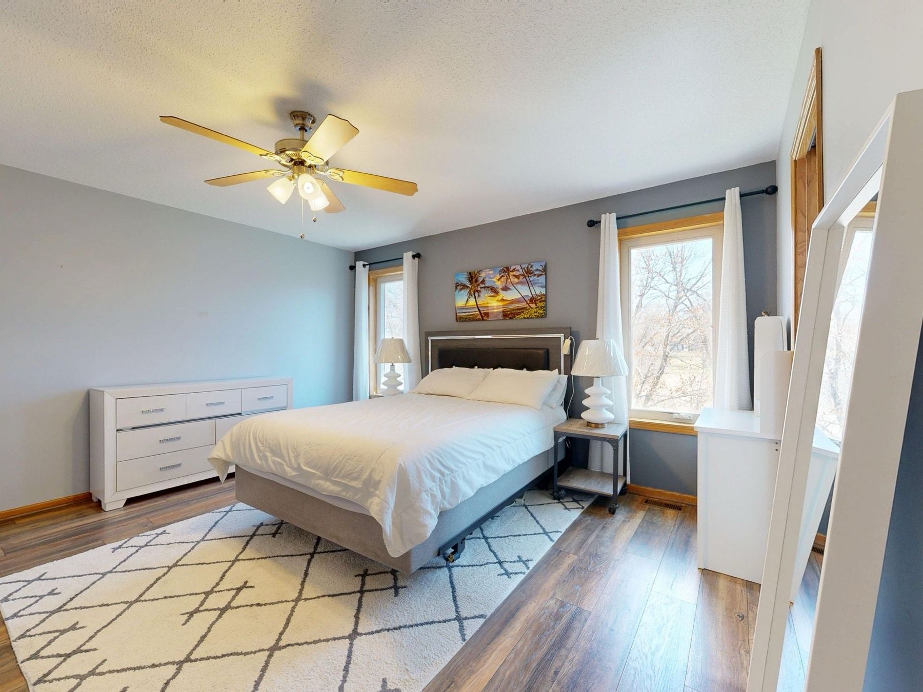 Guest-ready bedroom in a short-term rental after an Airbnb turnover clean